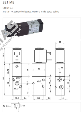 00.015.3 Type 321 ME, 1/8" AZ Pneumatica