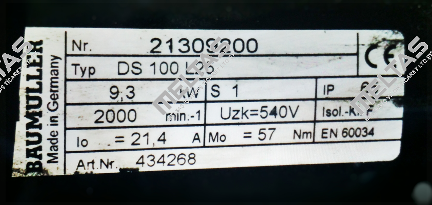 Typ: DS 100 L25  Nr: 21309200  Baumüller