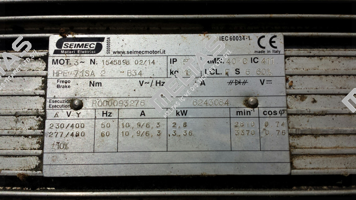 HPE 71 SA 2 230.400-50 B34  Seimec (Rossi)