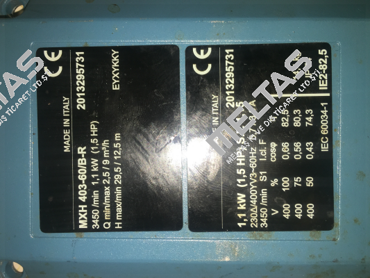 62242051000. replacement by MXH 403-60/C-1 Calpeda