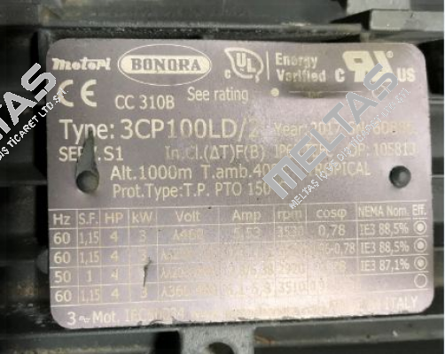 3CP100LD/2 obsolete, replacement 4050+0082 Bonora