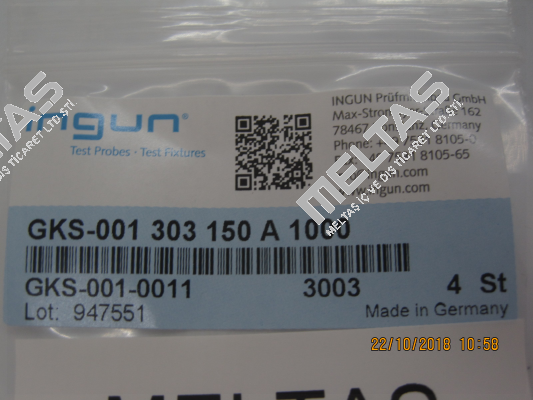 GKS-001 303 150 A 1000 Ingun