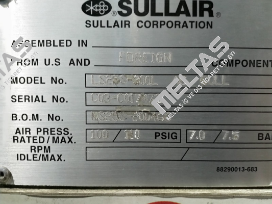 Model: LS25S-300L  02250100-42 Sullair
