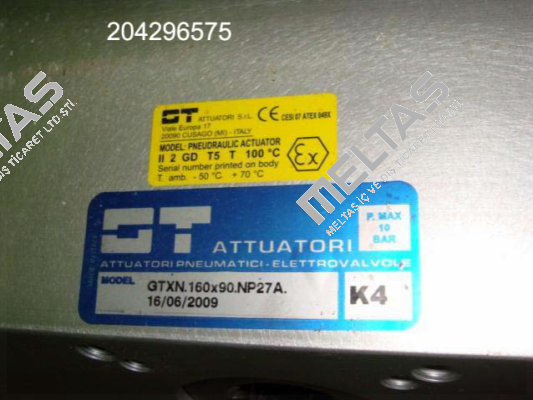 GTXN.160x90.DA.NP27A.F10/F12.000 / 58045 GT Attuatori