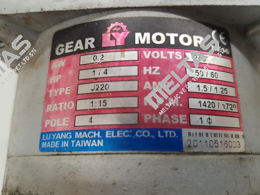 J220-200-15-CE2-G3 Luyang Gear Motor