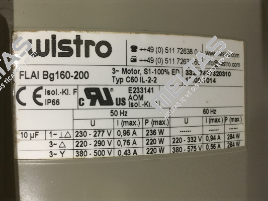 Typ: C60 IL-2-2 FLAI Bg160-200 (17.00.1014) Wistro