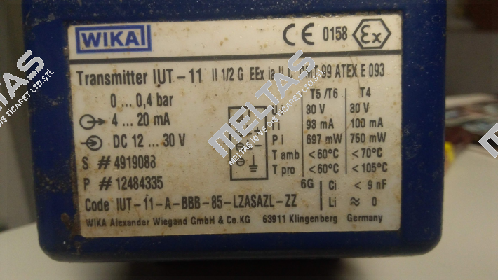 IUT-11-A-BBB-85-LZASAZL-ZZ ---- not available; alternative ref. UPT-21 Wika