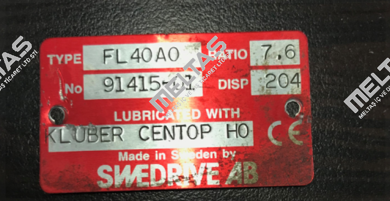 Type: FL 40 AO - 0 - 0 - 204 - R Swedrive