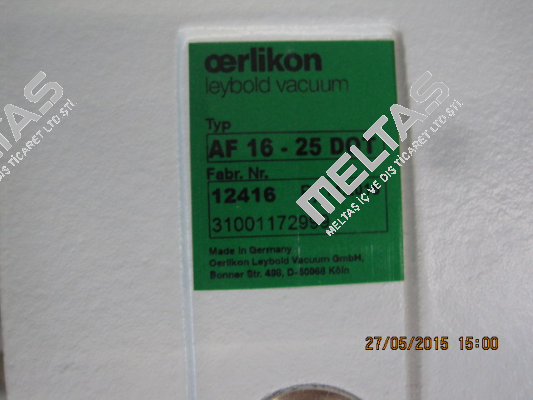 12416  AF 16 - 25 DOT  Auspuff-Filter  Anschluss DN 25KF Leybold