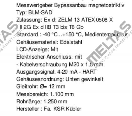 FFG -BP.20H3OD-DTK48-1100 (10158833) Ksr Kuebler