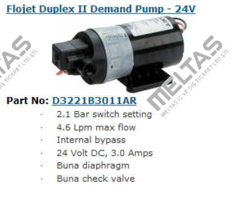 D3221B3011AR  Flojet Pump