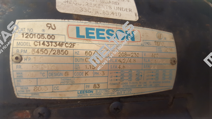 propeller to cool the pump Leeson C143T34FC2F  Leeson