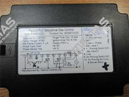 Type P16DI(CE), Pn. 400601/V23 Pactrol