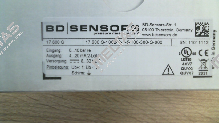 17.600G-1002-R-1-5-100-300-Q-000 Bd Sensors