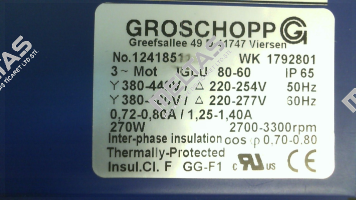 Type: IGLU 80-60 / IP65 Groschopp