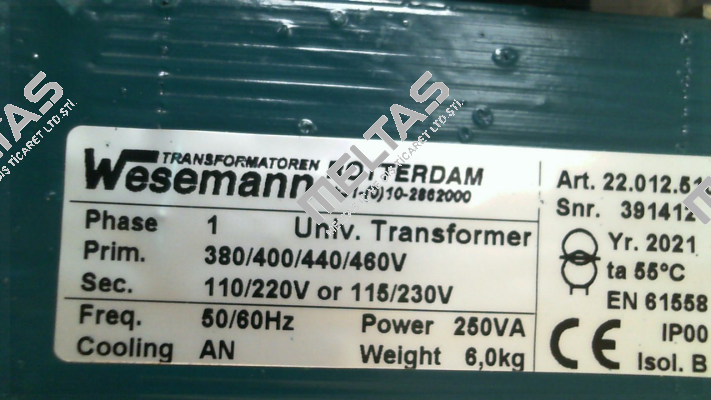 1f. Trafo 380-400-440-460V/110-220-115-230V 250VA univ. Lloyds 55gr Wesemann