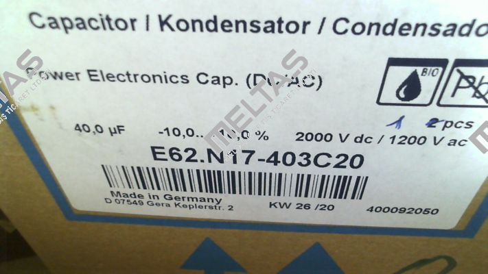 E62.N17-403C20 40μF Electronicon