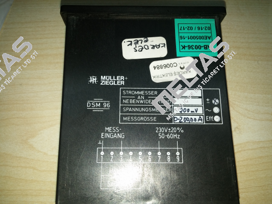 DSM 96, AB-00-36-K, AE005001-16 obsolete, replaced by DSM 96  (4-stellig)  Müller Ziegler