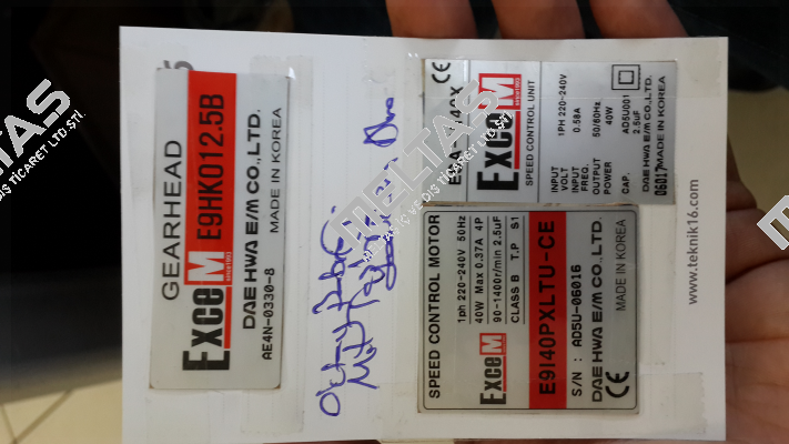 E9I40PXLTU-CE SN: AD5U-06016  Excem