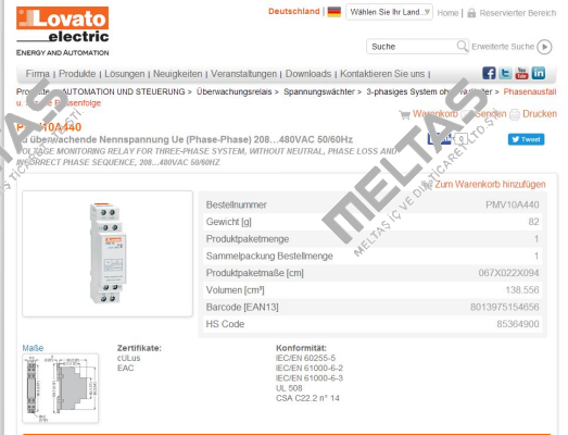 PMV10A440 Lovato