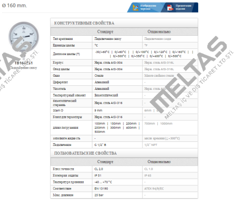 Ø160mm.0/+300°C 200mm  Pakkens