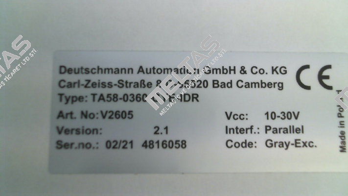 V2605 / TA58-0360-GYE-IDR Deutschmann