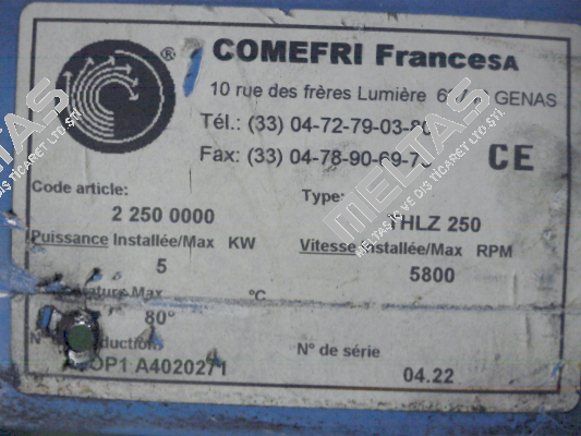 THLZ 250 (22500000) Comefri