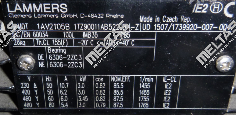 1TZ9001-1AB52-2JB4-Z 3,0 kW 1500n  Lammers