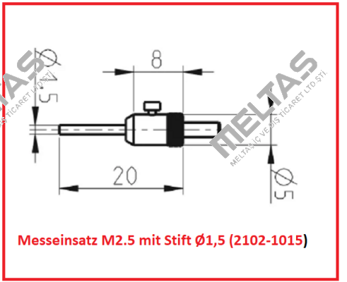Messeinsatz M2.5 mit Stift Ø1,5 (2102-1015) Sylvac