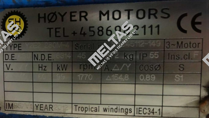Y2E2 280M-4 Serial No:sh545112-149 Hoyer Motors