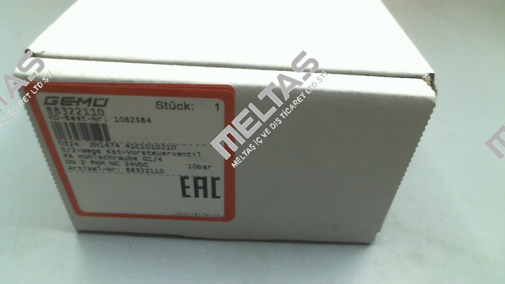 P/N: 88322110 Type: 0324 2M1474 41C1010210 Gemü