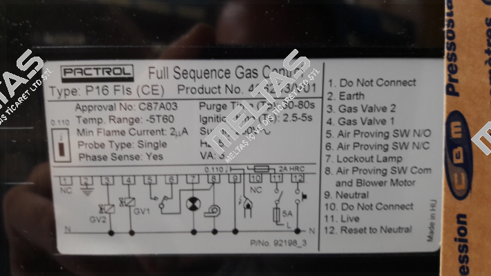 PAC40075 /  406203 V01 Pactrol