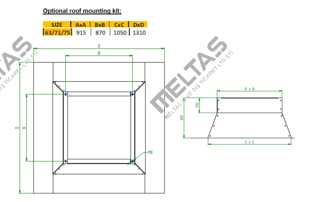 Mounting kit fot FC 756 T  Dynair